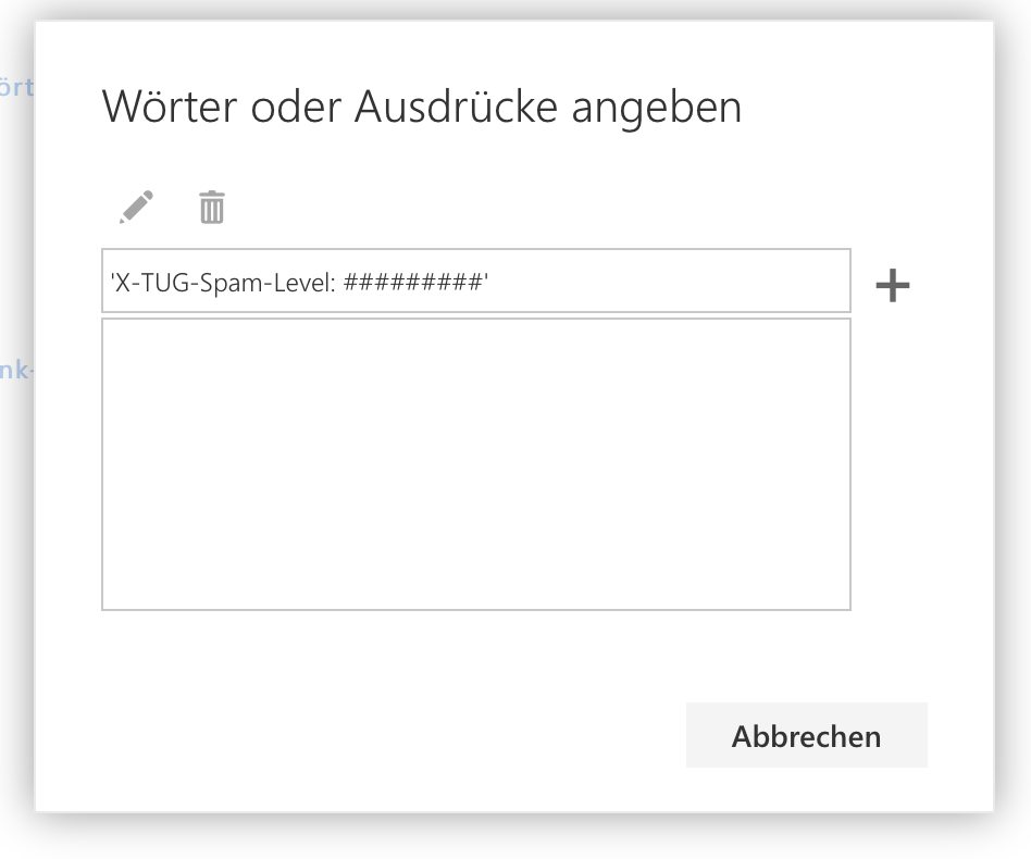 Wörter oder Ausdrücke angeben